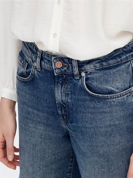 WIDE LOW-RISE JEANS-Mavi Açık
