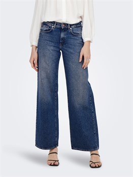 WIDE LOW-RISE JEANS-Mavi Açık