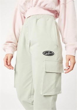 Yandan Cepli Jogger  Eşofman Altı-Su Yeşili