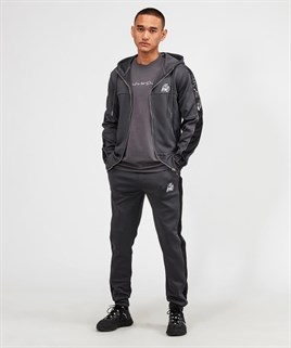 Yandan Şeritli  Scuba Kapişonlu Sweat-Gri