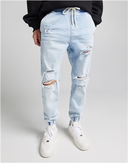 Yırtıklı Jogger   JEan-Mavi Açık