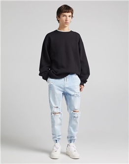 Yırtıklı Jogger   JEan-Mavi Açık