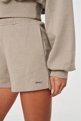 Yüksek Bel Rahat Kesim  Kısa Şort-Vizon