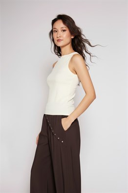 Yumuşak Dokulu Halter Top  Atlet-Ekru