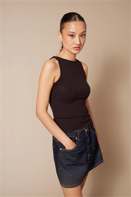 Yumuşak Dokulu Halter Top  Atlet-Kahve