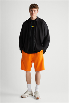 ZR Fitilli Kumaş Fermuarlı  Kapişonlu Sweat-Siyah