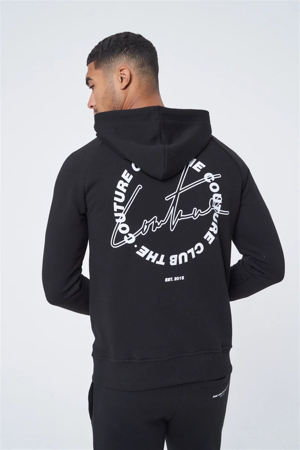 Arkası Baskılı Kapişonlu  Sweat Siyah