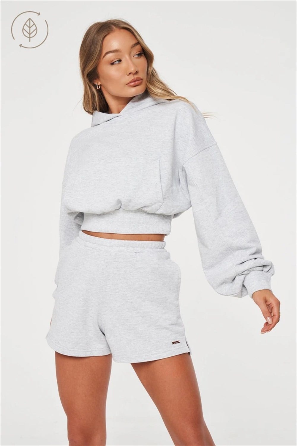 Basic Crop Sweat Gri