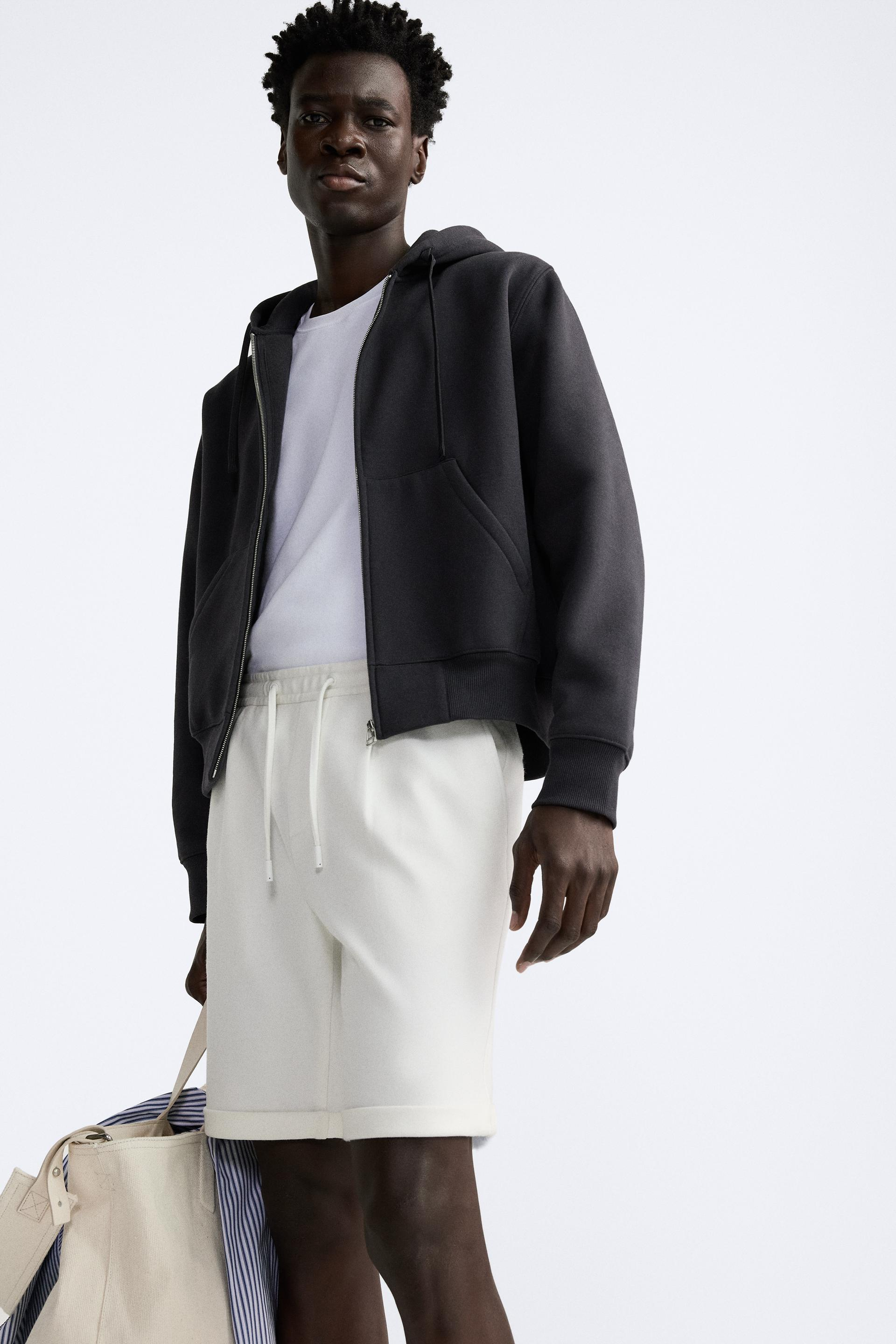 Basic Soft Kumaş İpli Jogger  Şort-Beyaz