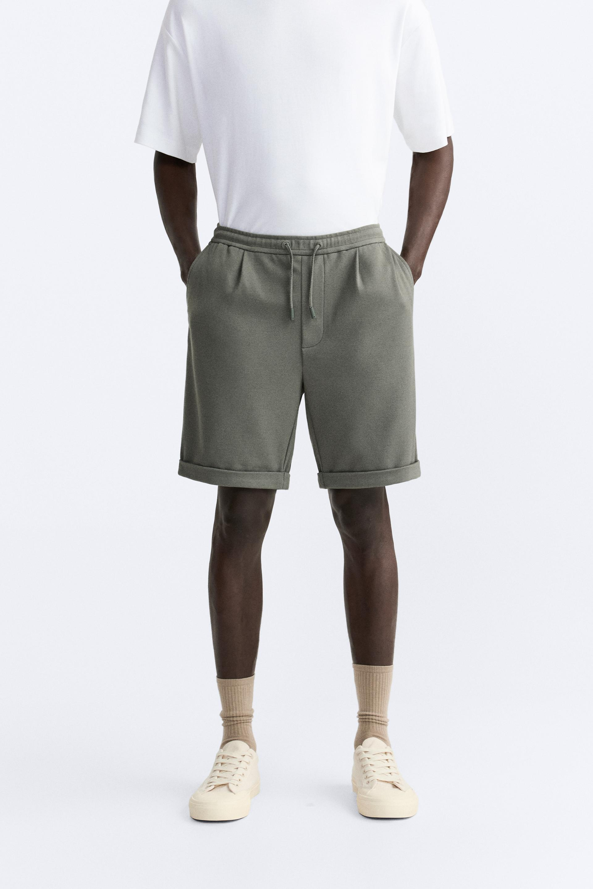 Basic Soft Kumaş İpli Jogger  Şort-Haki