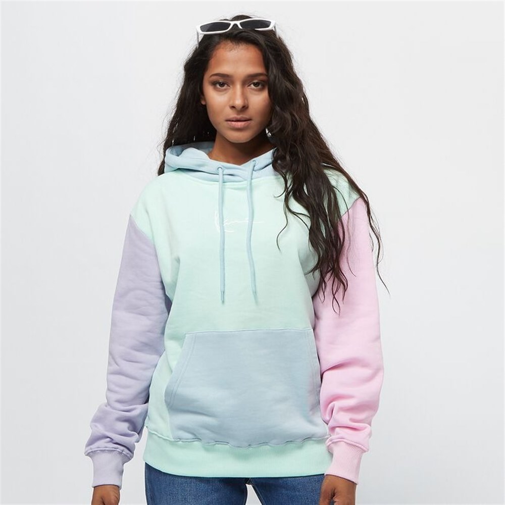 Çok Renkli Oversize Kapişonlu  Sweat Karısık Renkli