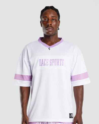 File Kumaş Spor   Oversize  T shirt-Lila Açık