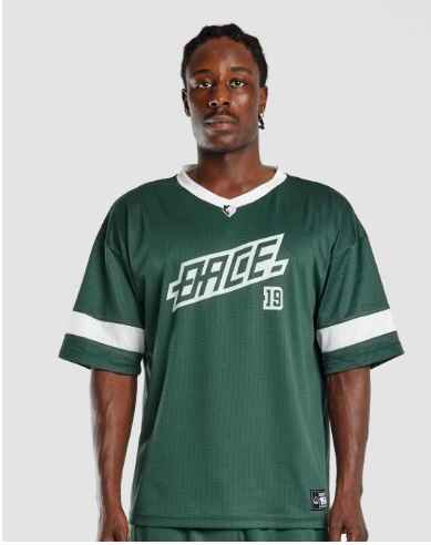 File Kumaş Spor   Oversize  T shirt-Yeşil-Beyaz