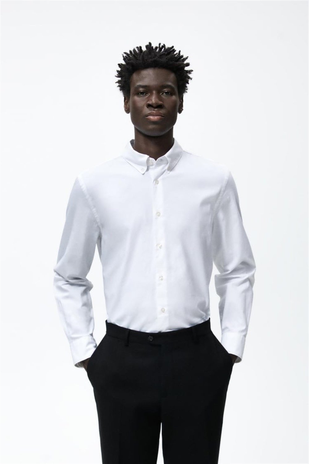 Likralı Gömlek-Beyaz