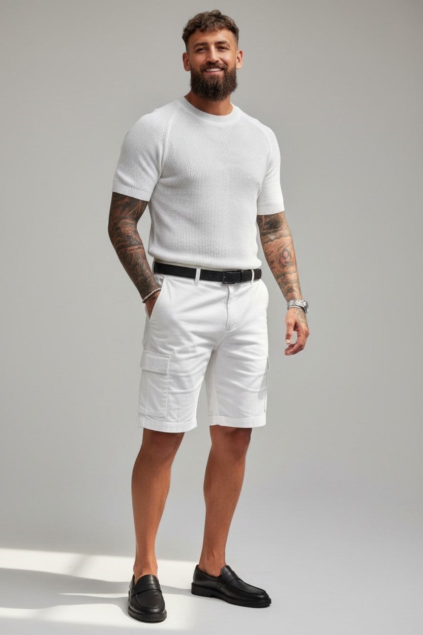 Merserize T-shirt-Beyaz