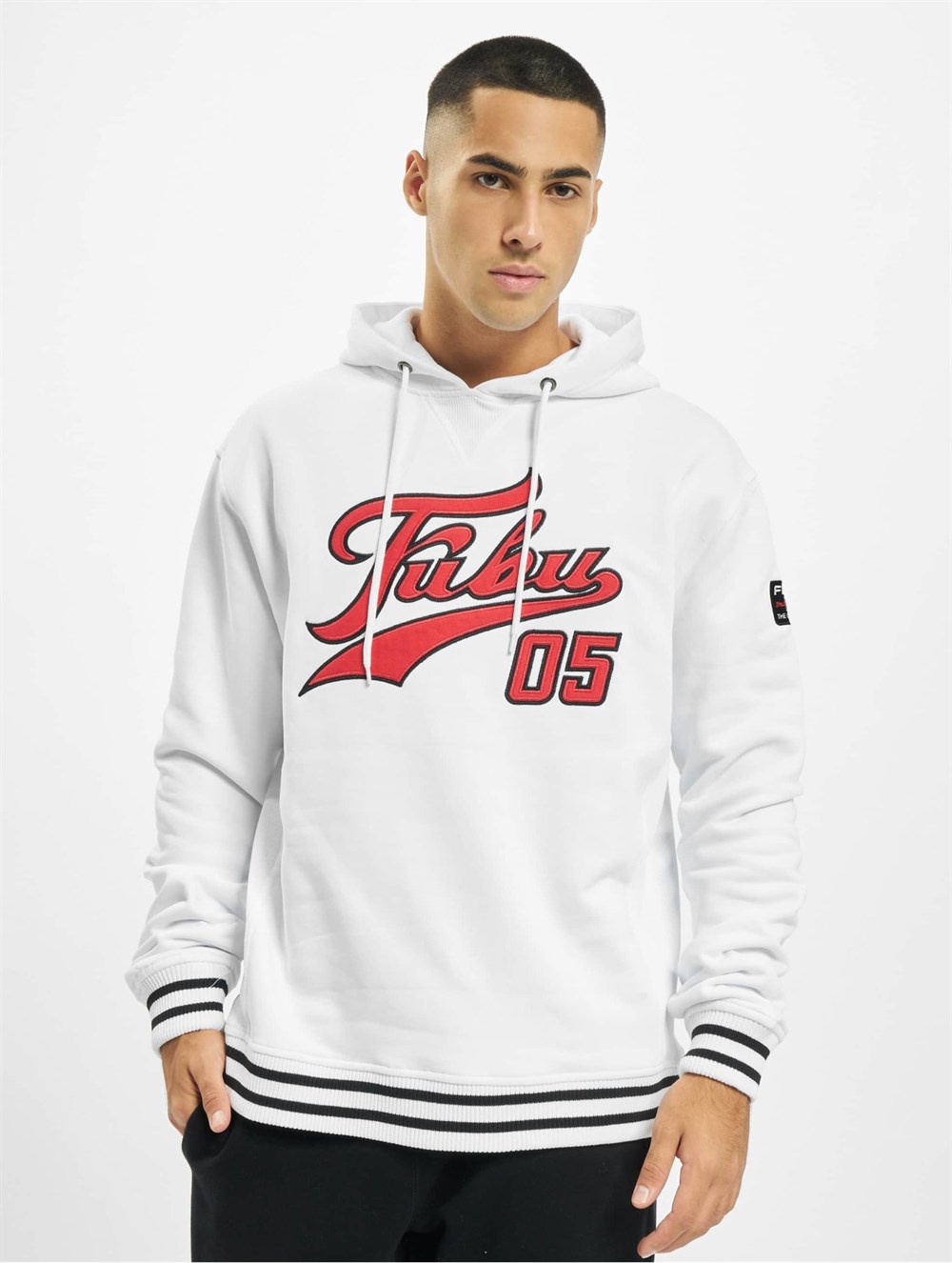Önü Logo 05 Nakışlı Kapişonlu Sweat Beyaz