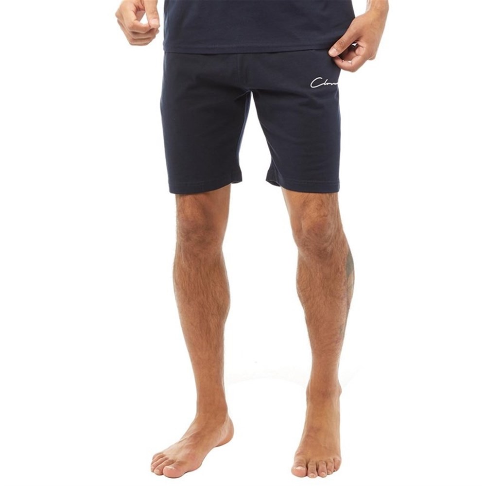 Önü Ve Arkası Baskılı Penye Şort Lacivert