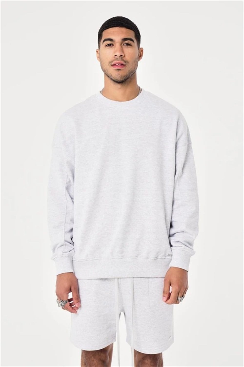 Oversize Basic Crew   Sweat Gri