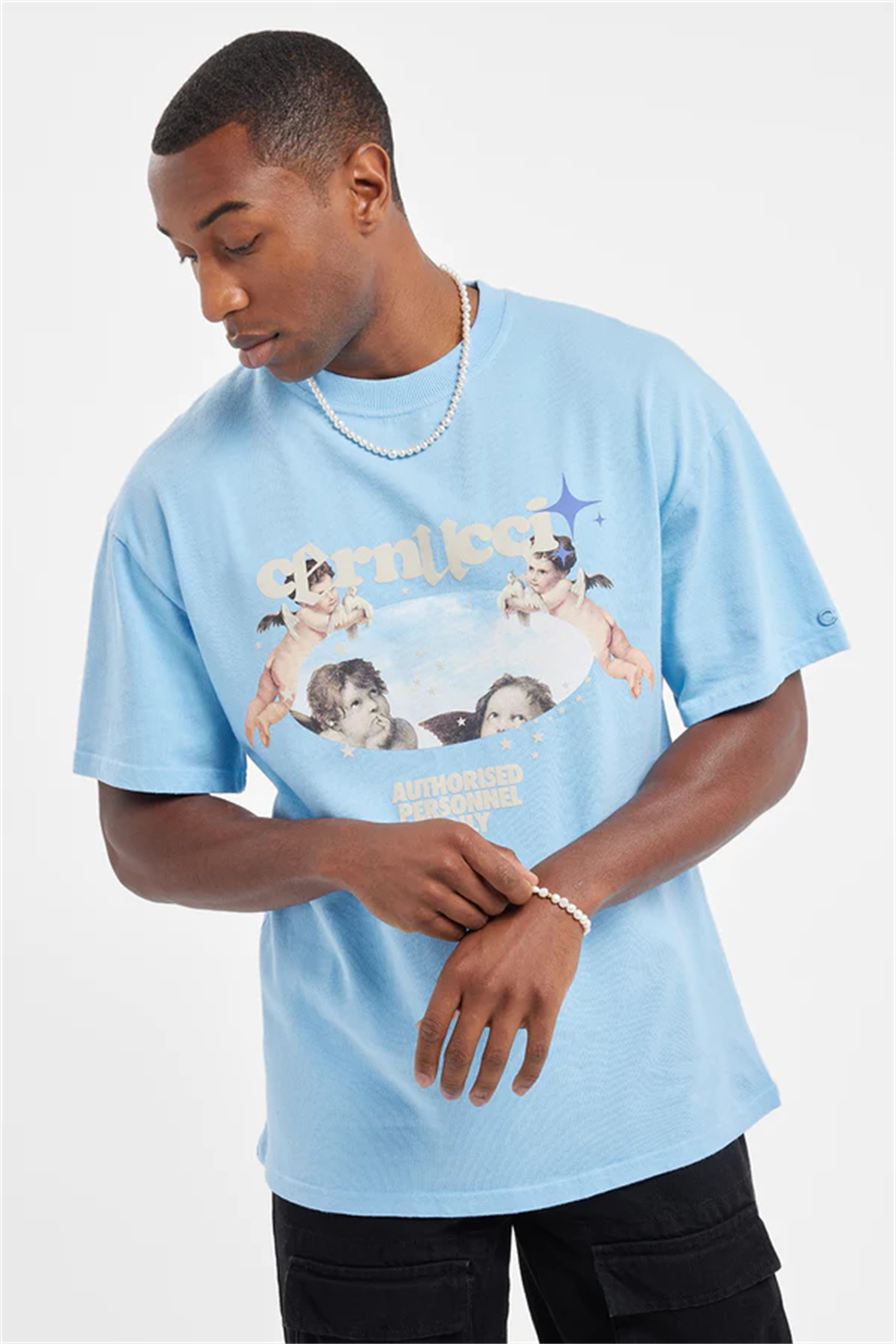 Oversize Cherhub T shirt-Mavi