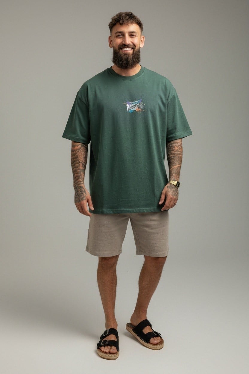 Oversize Passion T-Shirt-Yeşil