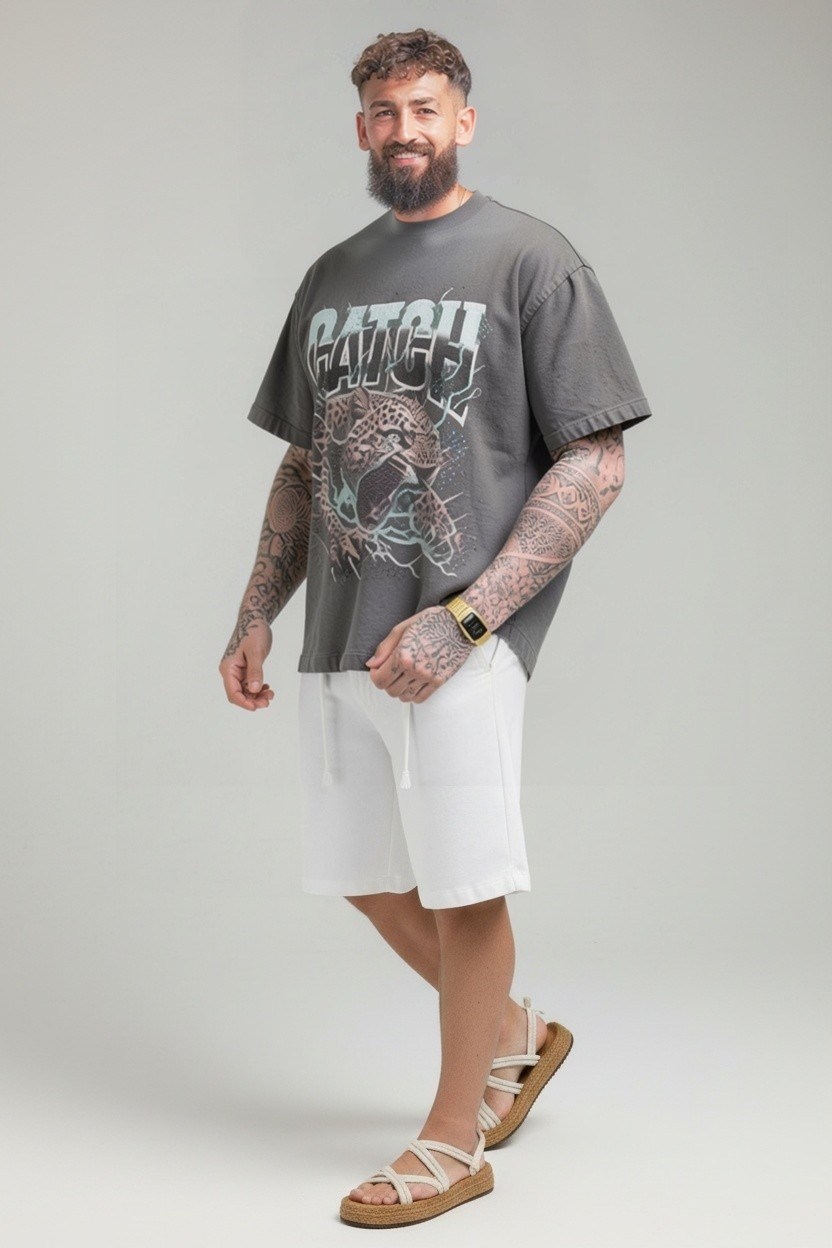 Oversize T shirt-Gri