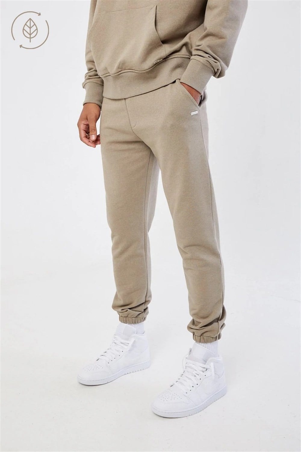 Rahat Kesim Basic Eşofman Altı Jogger Vizon