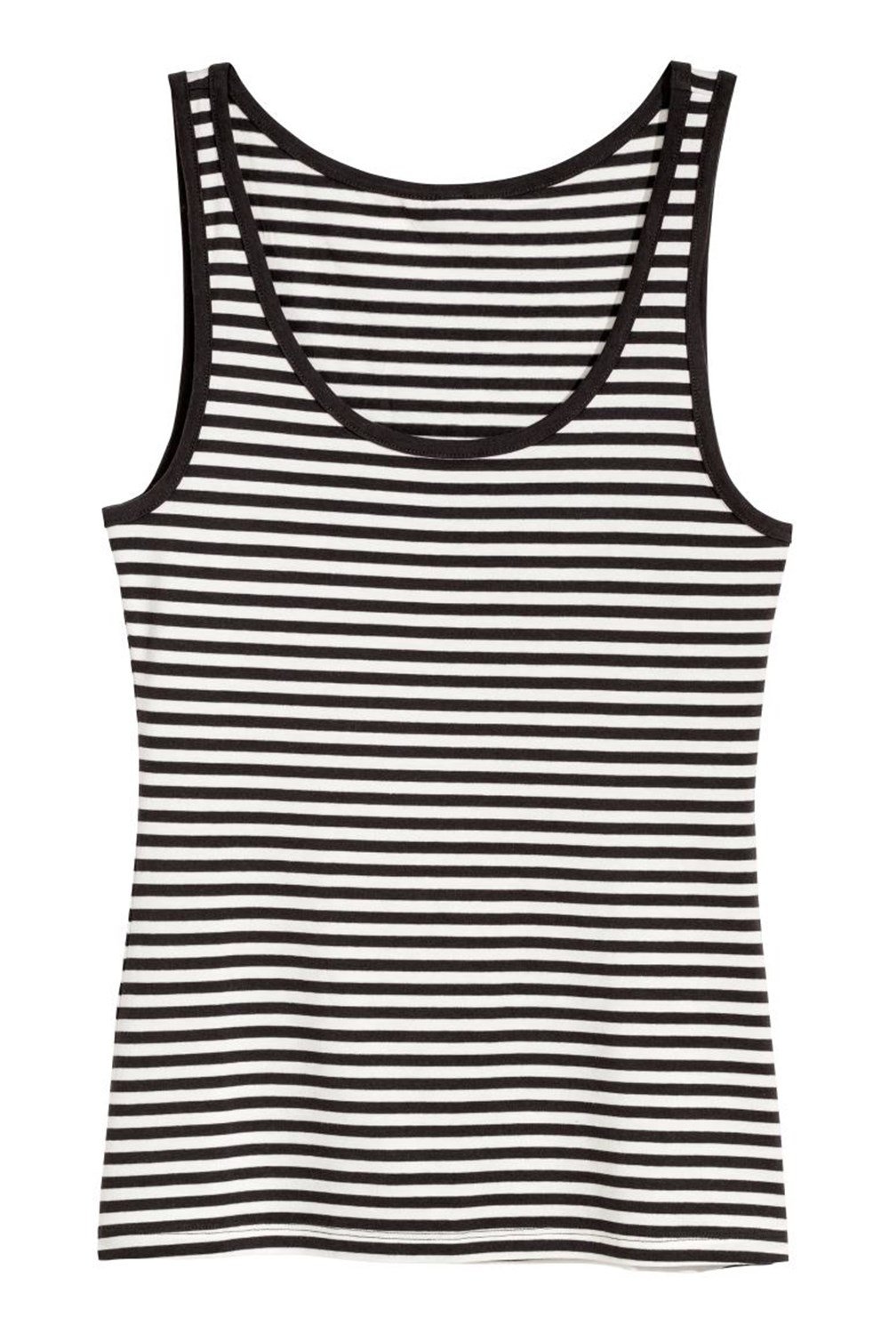 Sırtı Açık Kolsuz Atlet Siyah-Beyaz