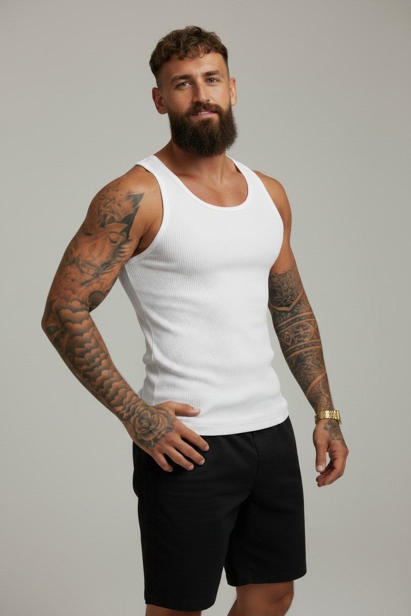 SLim Merserize Atlet-Beyaz