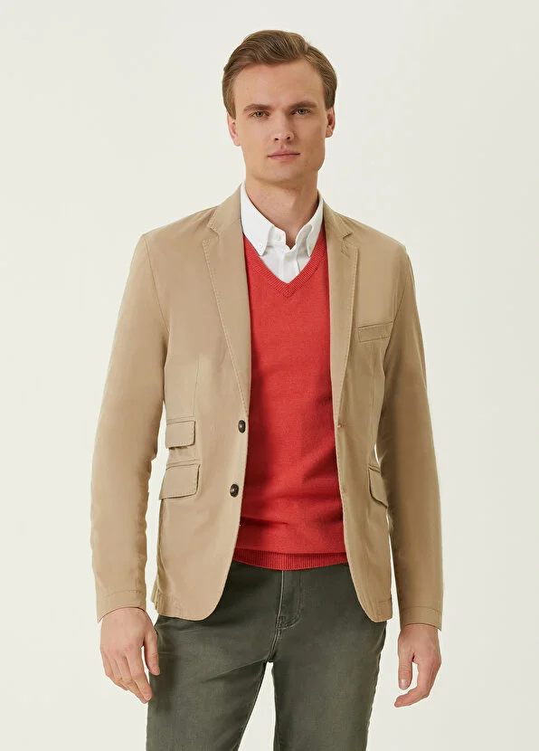 Spor  Blazer Ceket-Bej