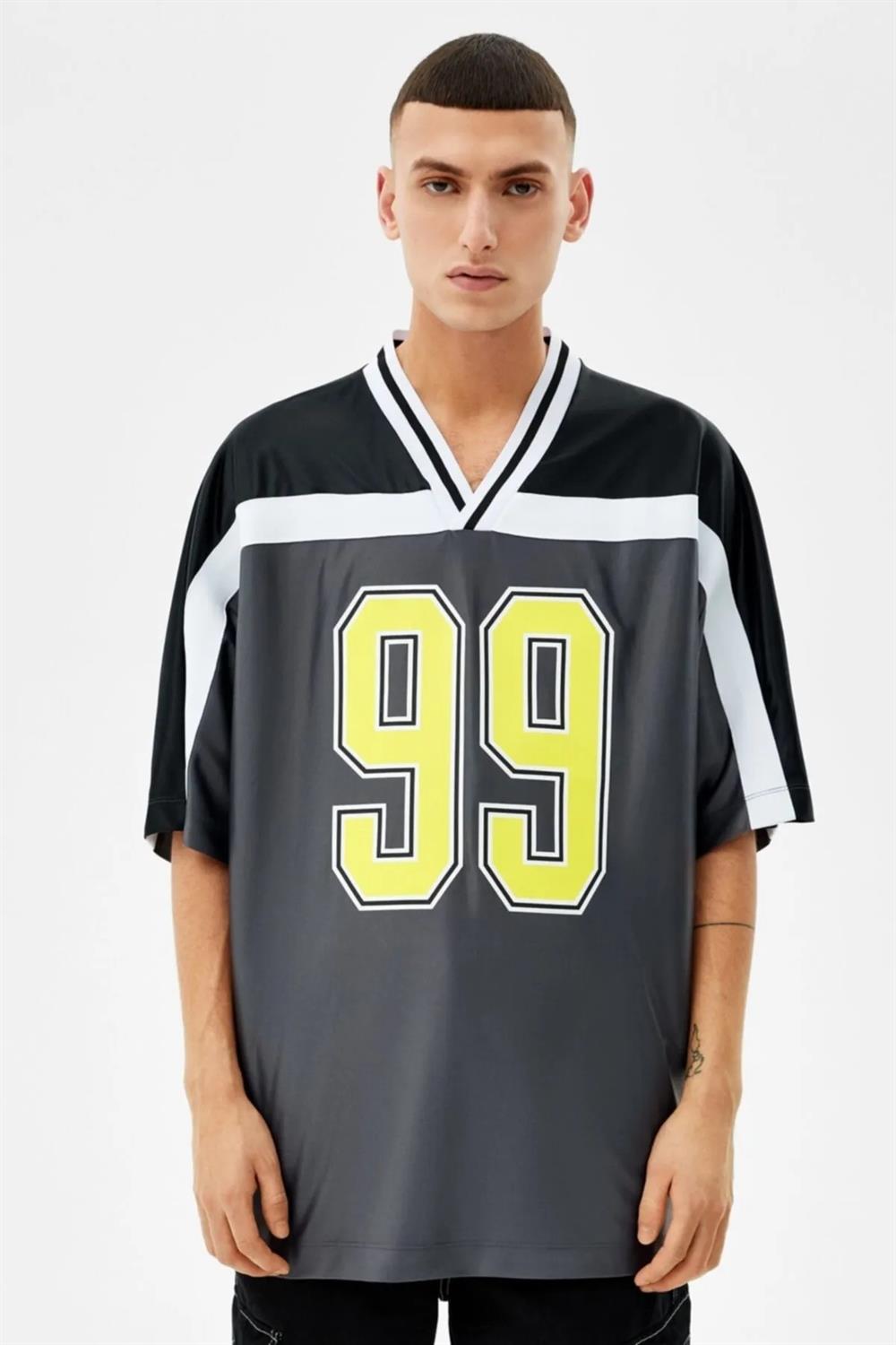 Unisex Oversize 99 T-shirt-Antrasit