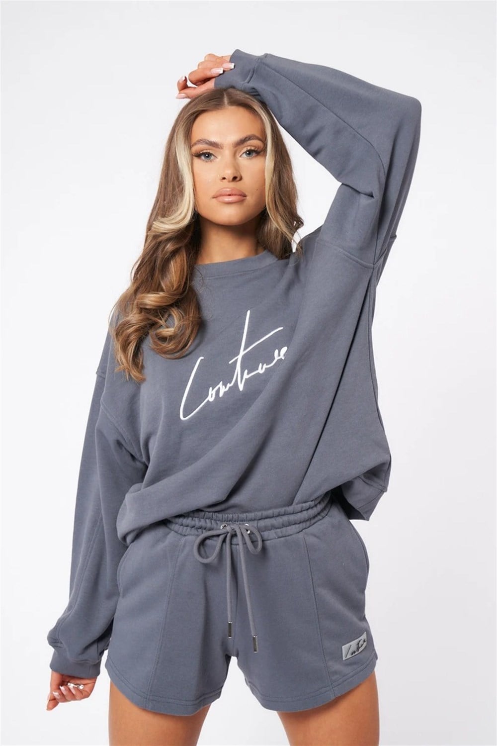 Unisex Oversize Crew Sweat İndigo Mavi