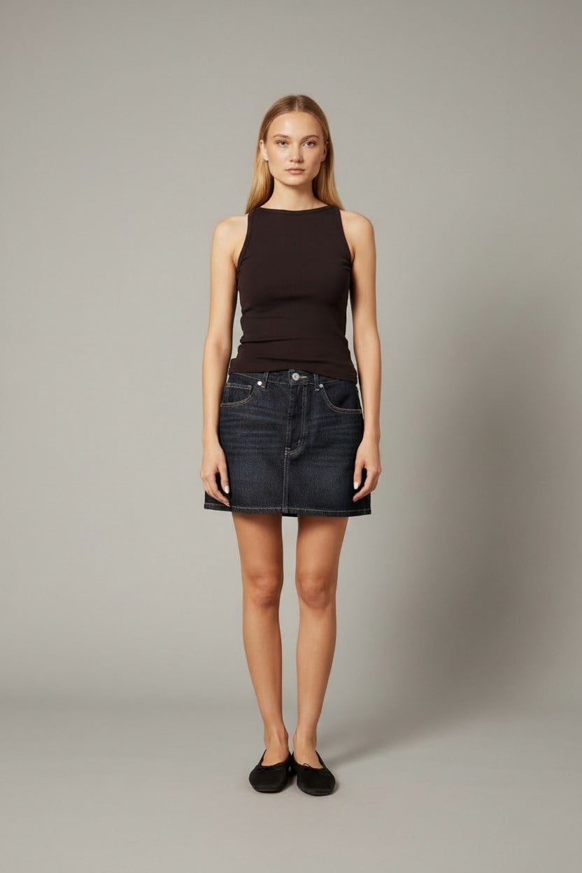 Yumuşak Dokulu Halter Top  Atlet-Kahve