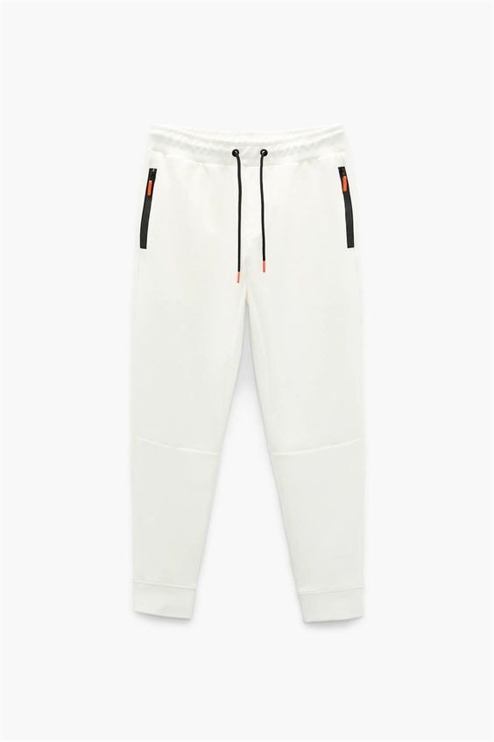 ZR Fermuarlı Jogger Eşofmanaltı-Beyaz