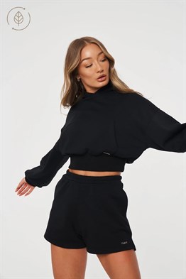 Basic Crop Sweat Siyah