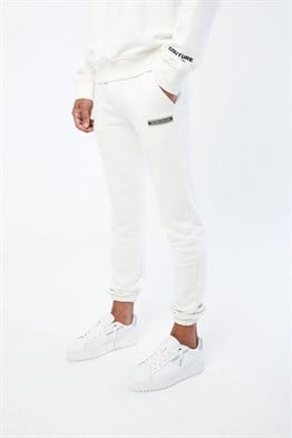 Minimal Nakışlı  Jogger  Eşofman Altı Kirli Beyaz