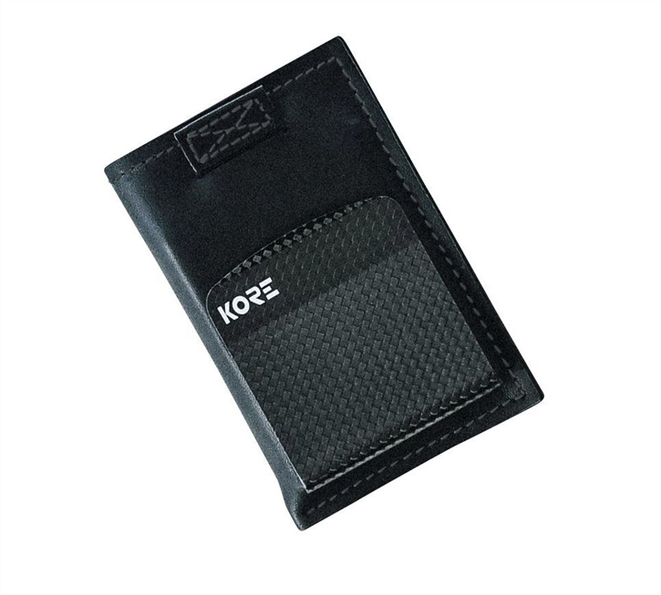 KORE İnce Deri Cüzdan + Carbon Fiber Para Klipsi