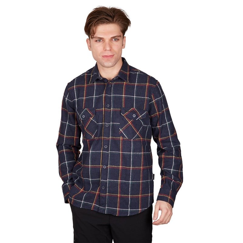 Alpinist Felder Erkek Ekose Outdoor Gömlek Lacivert-Gri