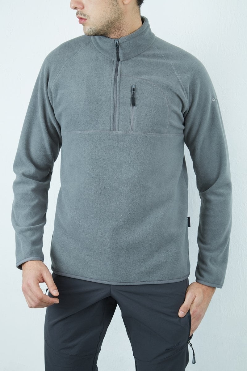 Alpinist Gamma Yarım Fermuarlı Erkek Polar Gri