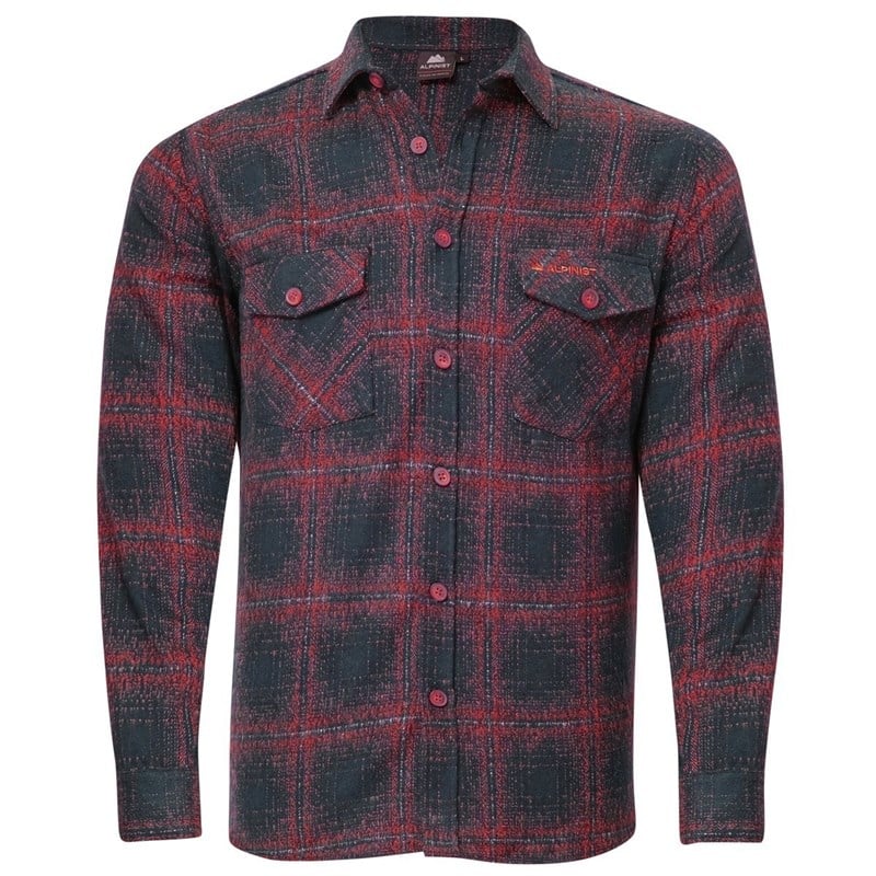 Alpinist Vejan Erkek Ekose Outdoor Gömlek Lacivert-Kırmızı