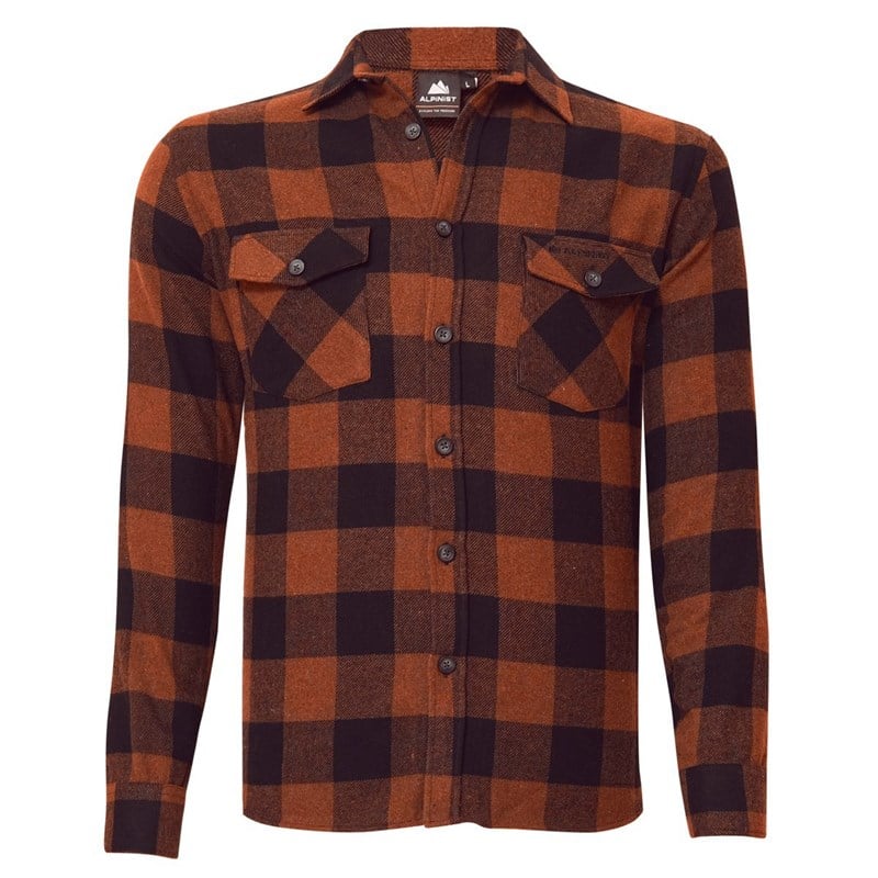 Alpinist Vejan Erkek Ekose Outdoor Gömlek Tarçın