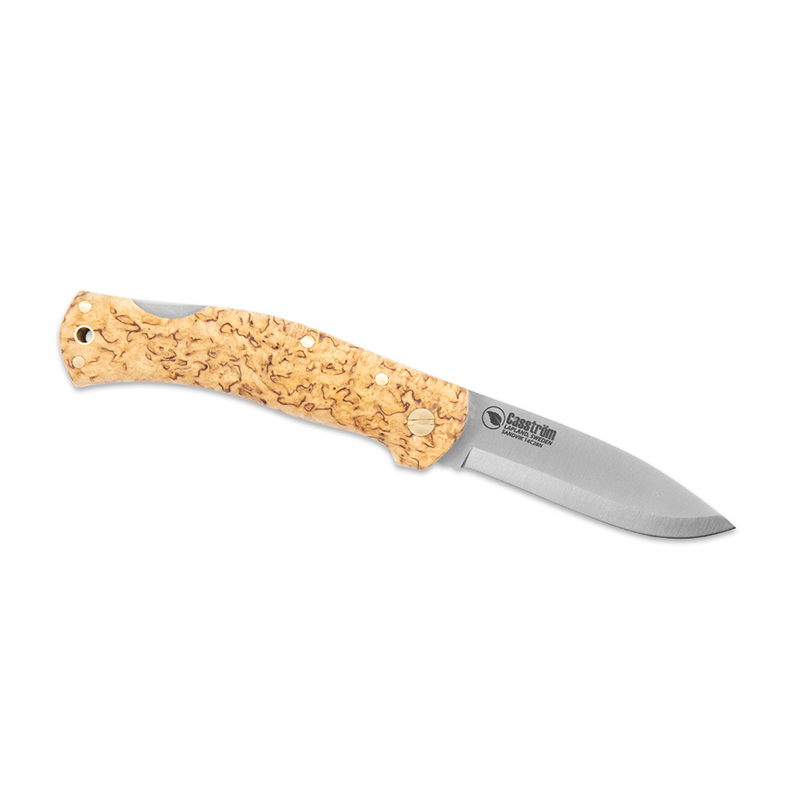 Casström Lars Fält Lock Back folding knife, Curly Birch/Scandi