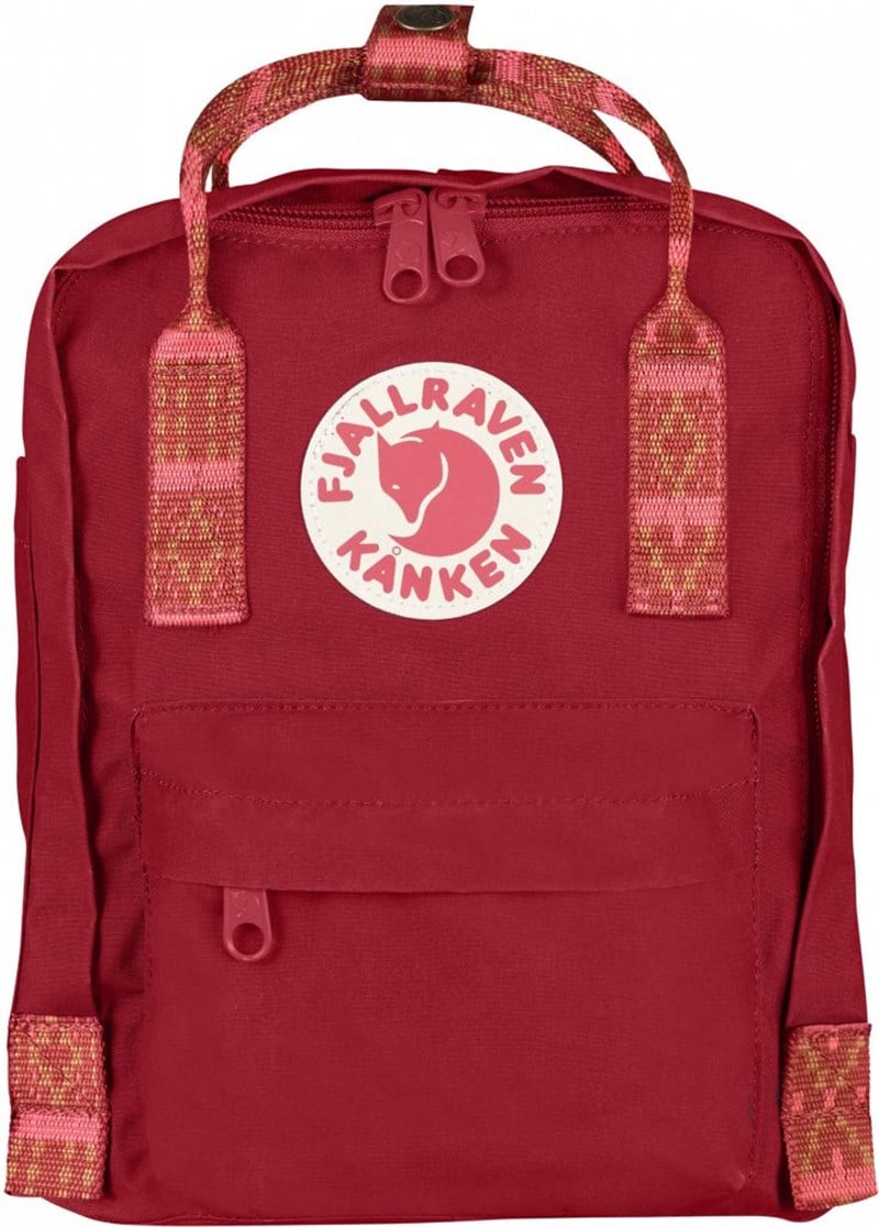 Fjallraven Kanken Mini Deep Red-Folk Pattern