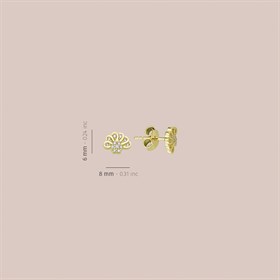 14 Ayar Deniz Kabuğu Taşlı Altın Küpe