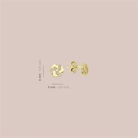 14 Ayar Geometri Taşlı Altın Küpe