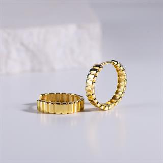 14 Ayar Altın Dilim Halka Küpe