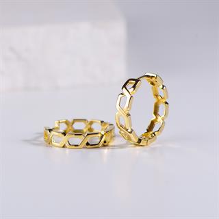 14 Ayar Altın Örgü Halka Küpe