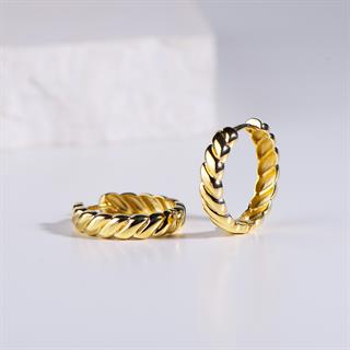 14 Ayar Altın Burgu Halka Küpe