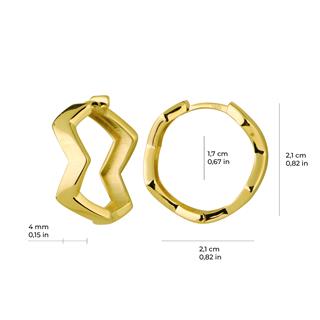 14 Ayar Altın Zigzak Halka Küpe