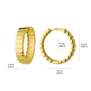 14 Ayar Altın Dilim Halka Küpe