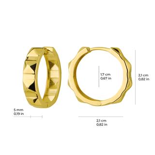 14 Ayar Altın Piramit Halka Küpe